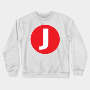 Letter J Big Red Dot Letters & Numbers Crewneck Sweatshirt